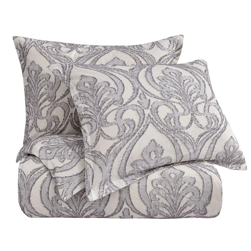 Nicole Damask Duvet Cover Set HiEnd Accents