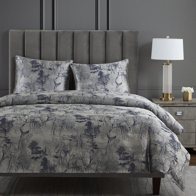 Pastoral Jacquard Comforter/Duvet Cover 3Pc Set By HiEnd Accents