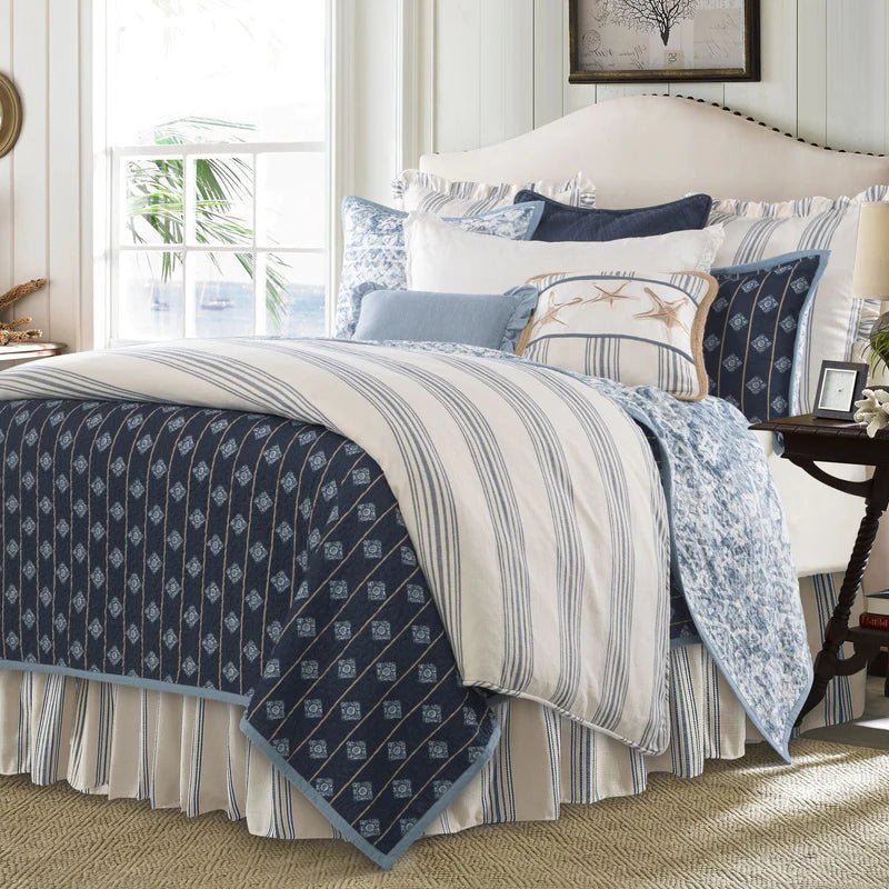 Prescott Stripe Duvet Set, Navy HiEnd Accents