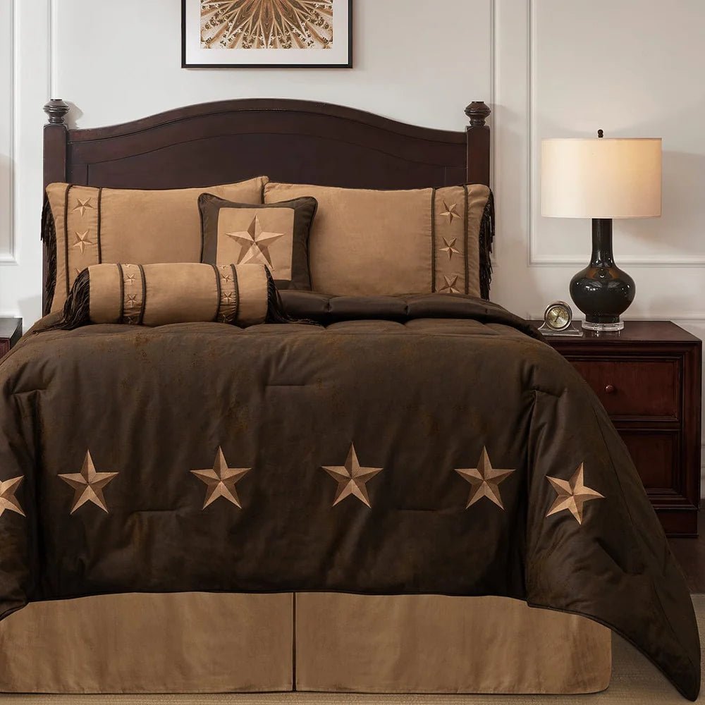 Laredo Comforter 6Pc Set, Chocolate By HiEnd Accents