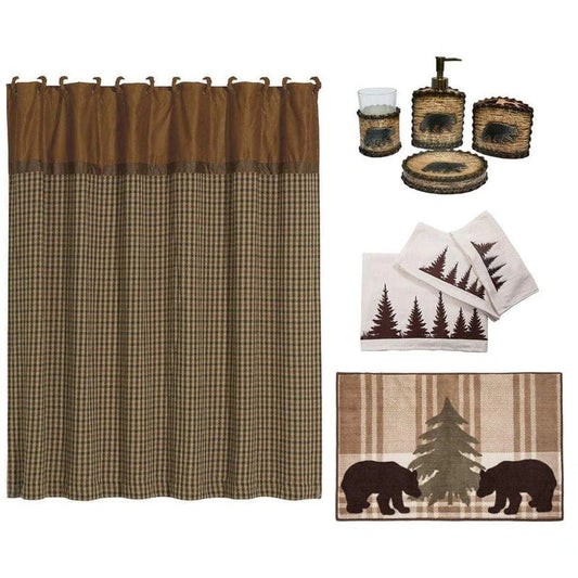 Bear 9 Pc Bath Accessory And Clearwater Pines Towel Set