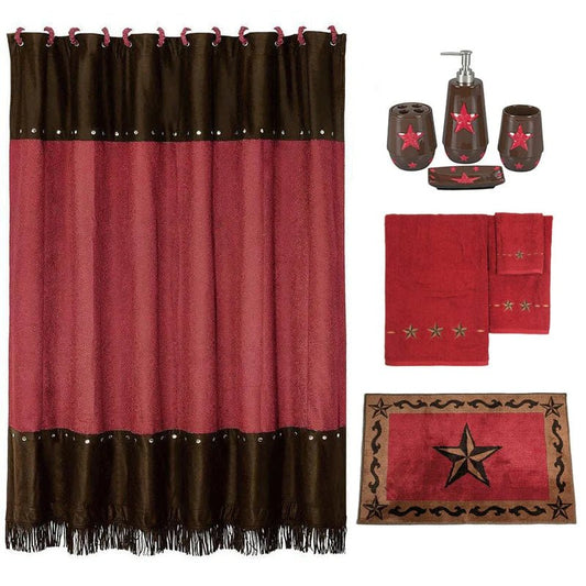 Red Star 9 Pc Bath Accessory And Towel Set