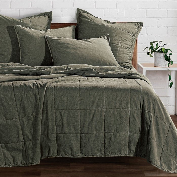 Stonewashed Cotton Canvas 3Pc Coverlet Set By HiEnd Accents