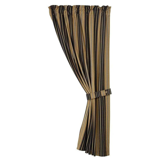 Ashbury Single Panel Curtain W/ Black & Tan Stripes