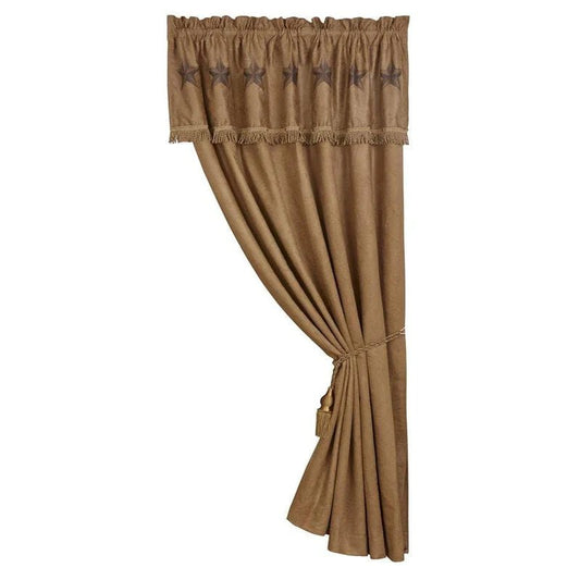 Luxury Star Tobacco Brown Faux Suede Curtain