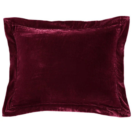 Stella Faux Silk Velvet Flanged Dutch Euro Pillow, 8 Colors
