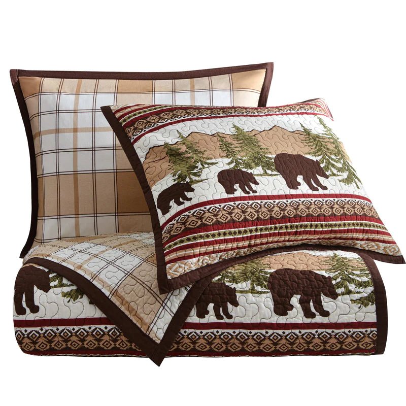 Bear Trail Reversible Quilt Set HiEnd Accents