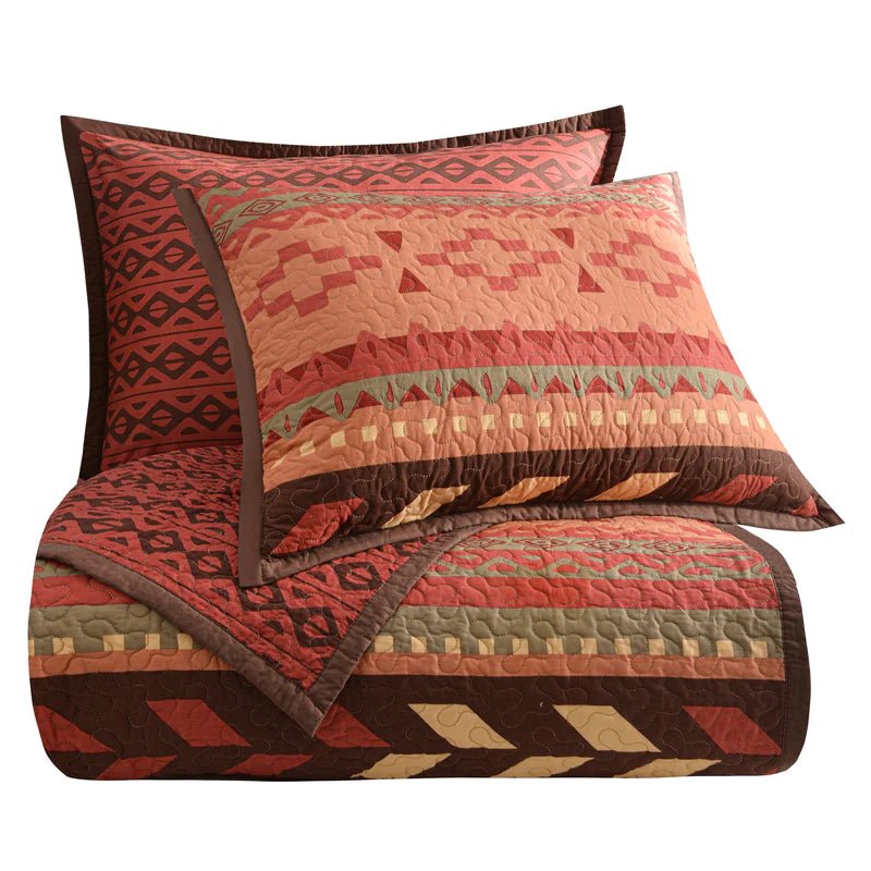 Broken Arrow Reversible 3Pc Quilt Set By HiEnd Accents