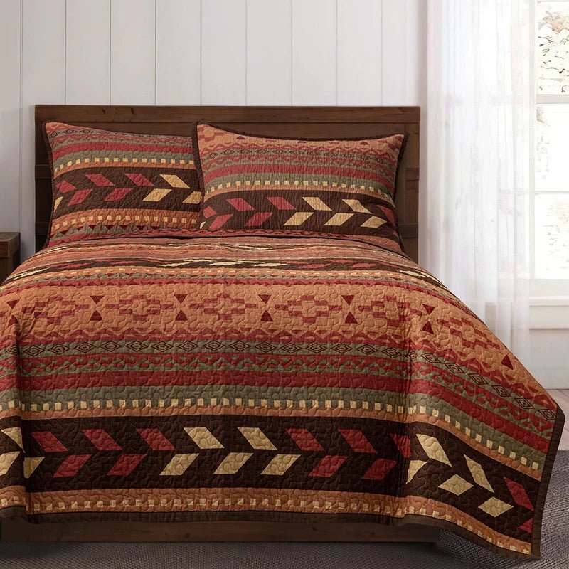 Broken Arrow Reversible 3Pc Quilt Set By HiEnd Accents