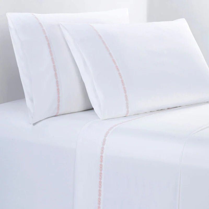 350tc Laurel Embroidered Border Sheet Set HiEnd Accents