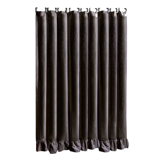 Washed Linen Ruffled Shower Curtain, Slate