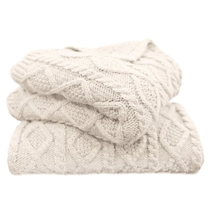 Cable Knit Soft Wool Throw Blanket HiEnd Accents