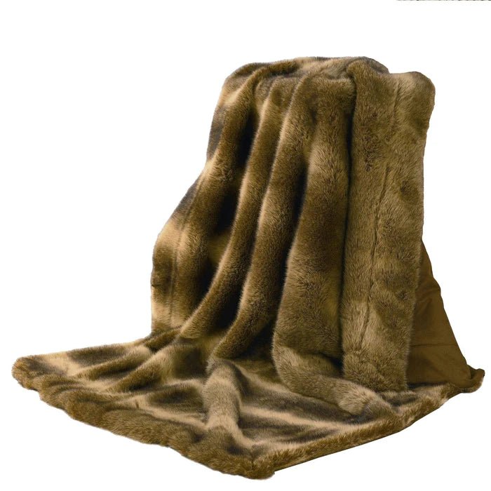 Faux Wolf Fur Oversized Throw Blanket HiEnd Accents