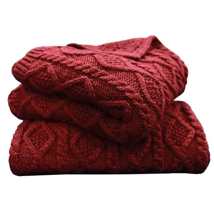 Cable Knit Soft Wool Throw Blanket HiEnd Accents