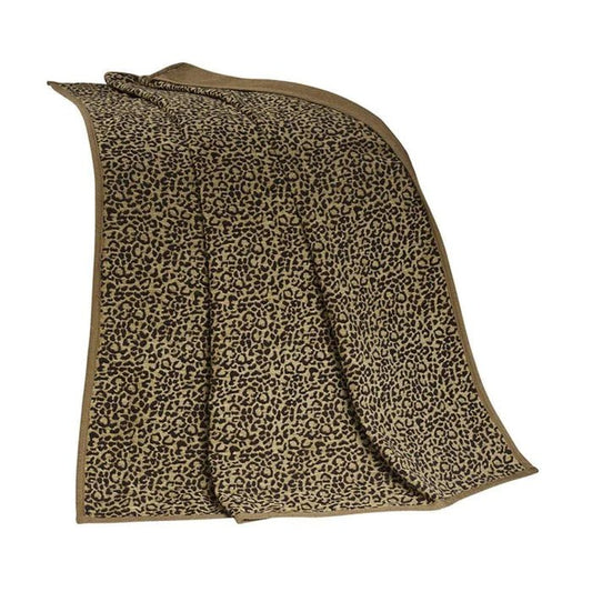San Angelo Tan Leopard Chenille Throw Blanket, 50x60
