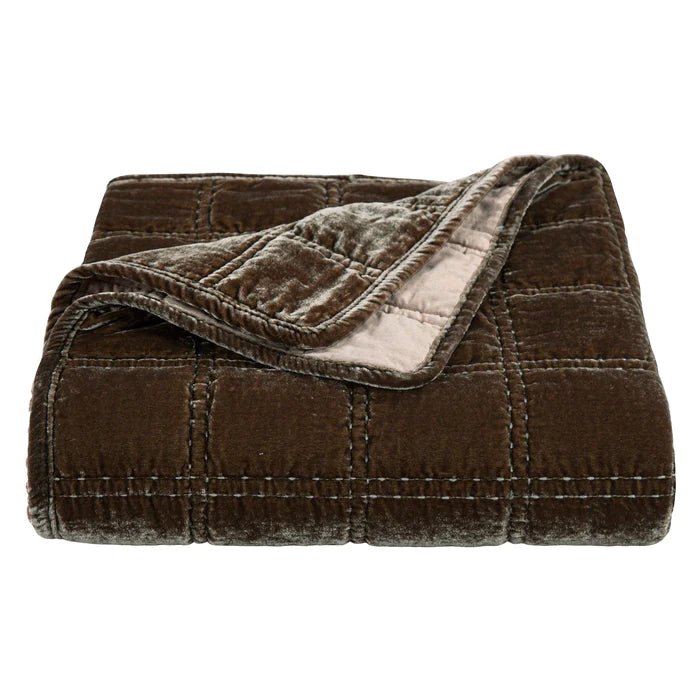 Stella Faux Silk Velvet Double Box Stitch Throw By HiEnd Accents