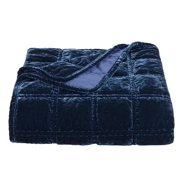 Stella Faux Silk Velvet Double Box Stitch Throw By HiEnd Accents