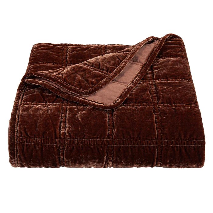 Stella Faux Silk Velvet Double Box Stitch Throw By HiEnd Accents