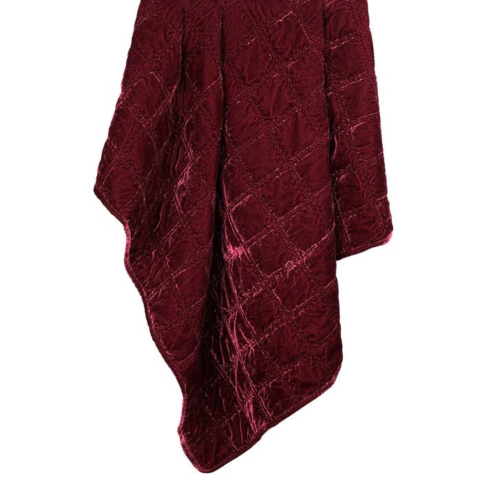 Stella Faux Silk Velvet Double Box Stitch Throw By HiEnd Accents